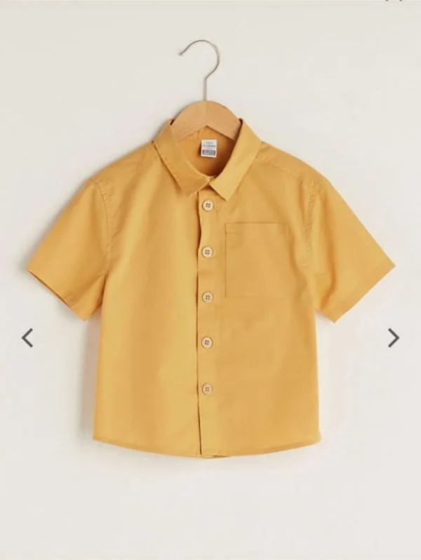خرید پیراهن دکمه دار بچگانه برای پسر رنگ نارنجی از شوروم اچ جی