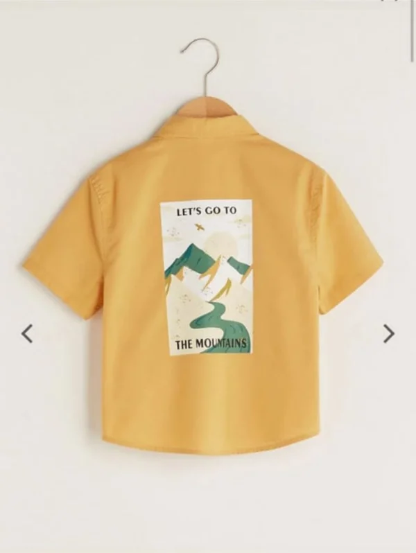 خرید پیراهن پسرانه برای کودک رنگ نارنجی از شوروم اچ جی