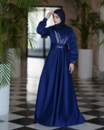 پیراهن جواهر سورمه اي