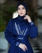 پیراهن جواهر سورمه اي