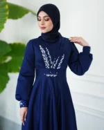 پیراهن جواهر سورمه اي