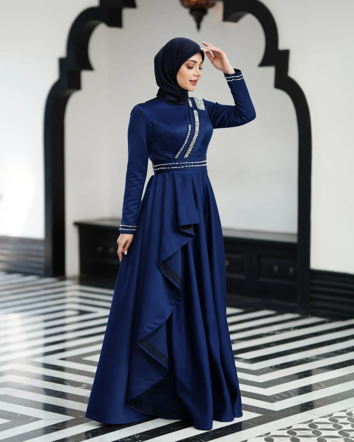 پیراهن صدف سورمه اي