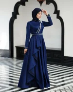 پیراهن صدف سورمه اي