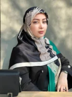 روسری ابریشم ژاکارد قواره ۱۴۰ کد 57