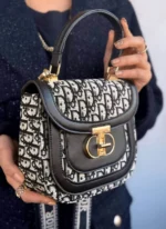 کیف زنانه دستی و دوشی دیور مشکی طوسی