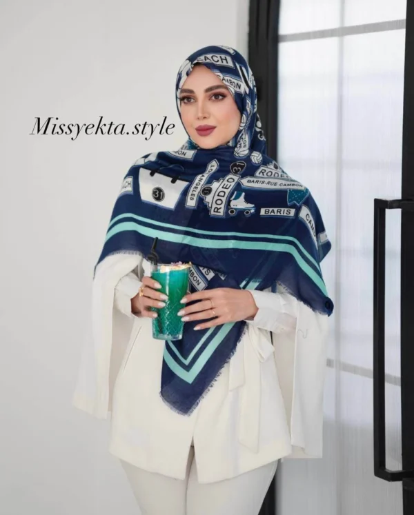 روسری نخ یونیک وارداتی قواره 140 کد 12