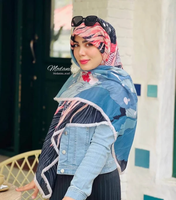 روسری نخ پنبه قواره 140 کد 18