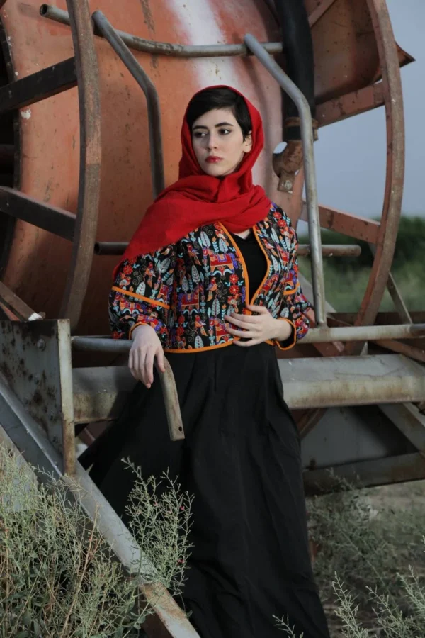 کت کراپ گلدوزی اسب قرمز کد ۲۸