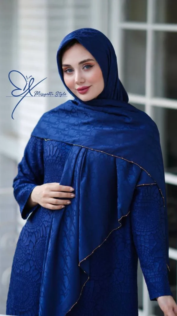 روسری ابریشم ژاکارد وارداتی چهارفصل قواره 140 طرح dior